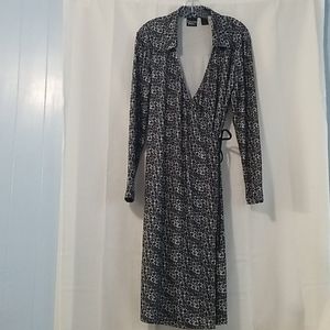 Black, white, gray Wrap Dress Sz 12
